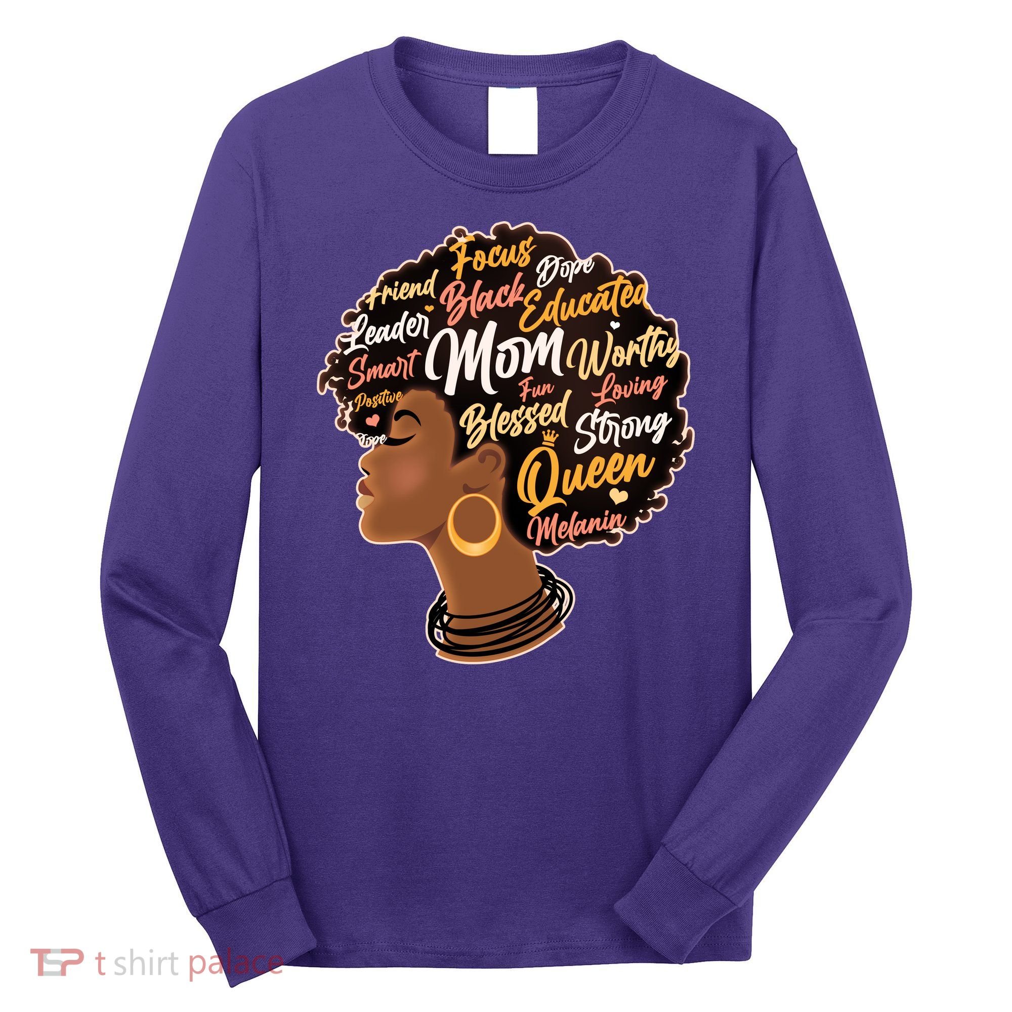 Happy Mother’s Day Mom Queen African American Long Sleeve Shirt