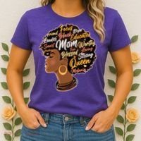 Happy Mother’s Day Mom Queen African American Women's T-Shirt thumb 2