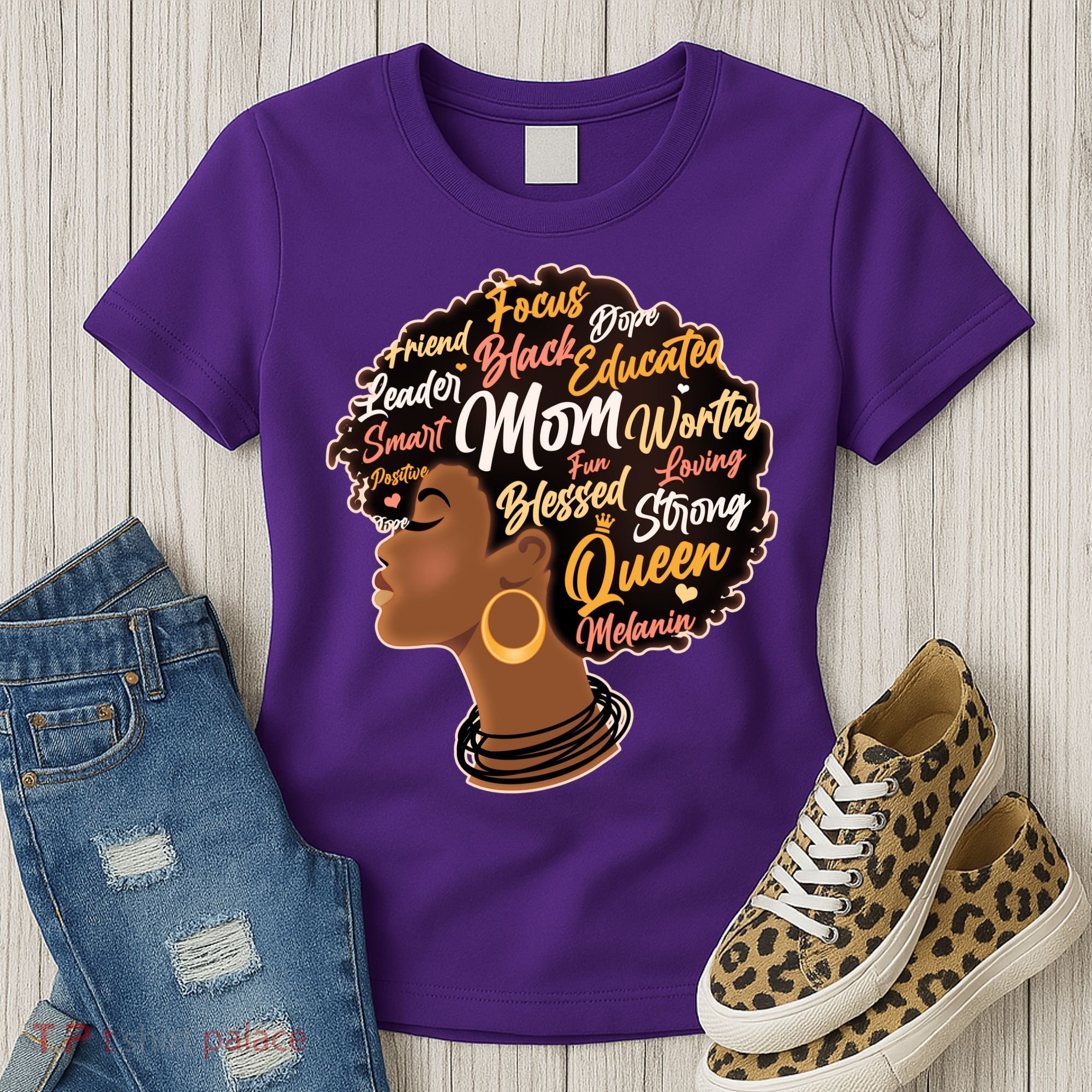 Happy Mother’s Day Mom Queen African American Women's T-Shirt