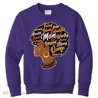 Happy Mother’s Day Mom Queen African American Kids Sweatshirt thumb 0