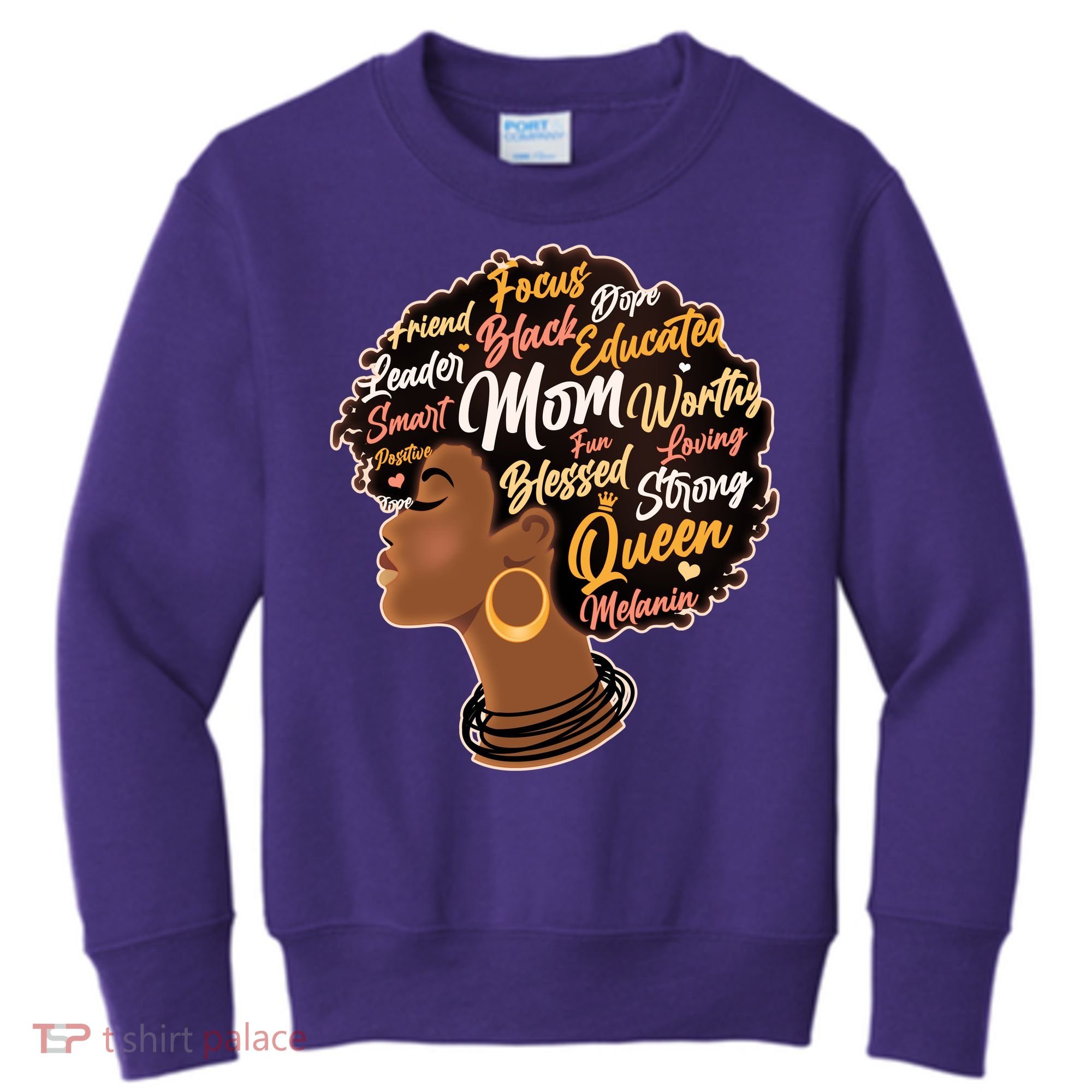 Happy Mother’s Day Mom Queen African American Kids Sweatshirt