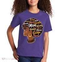 Happy Mother’s Day Mom Queen African American Kids T-Shirt thumb 2