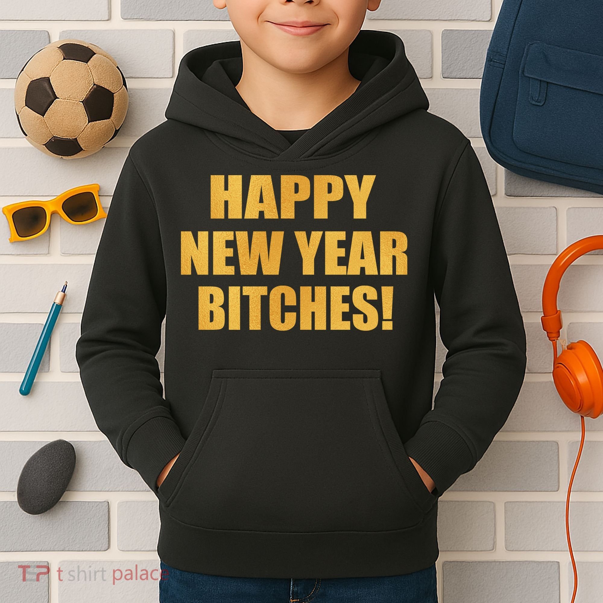 Happy New Year Bitches Kids Hoodie