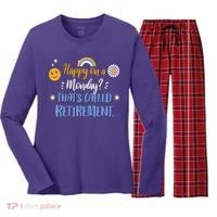 Happy On A Monday That's Called Retirement Women's Long Sleeve Flannel Pajama Set  thumb 0