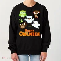 Happy OWLween Halloween Cute Women's Sweatshirt thumb 0