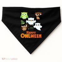 Happy OWLween Halloween Cute USA-Made Doggie Bandana thumb 0