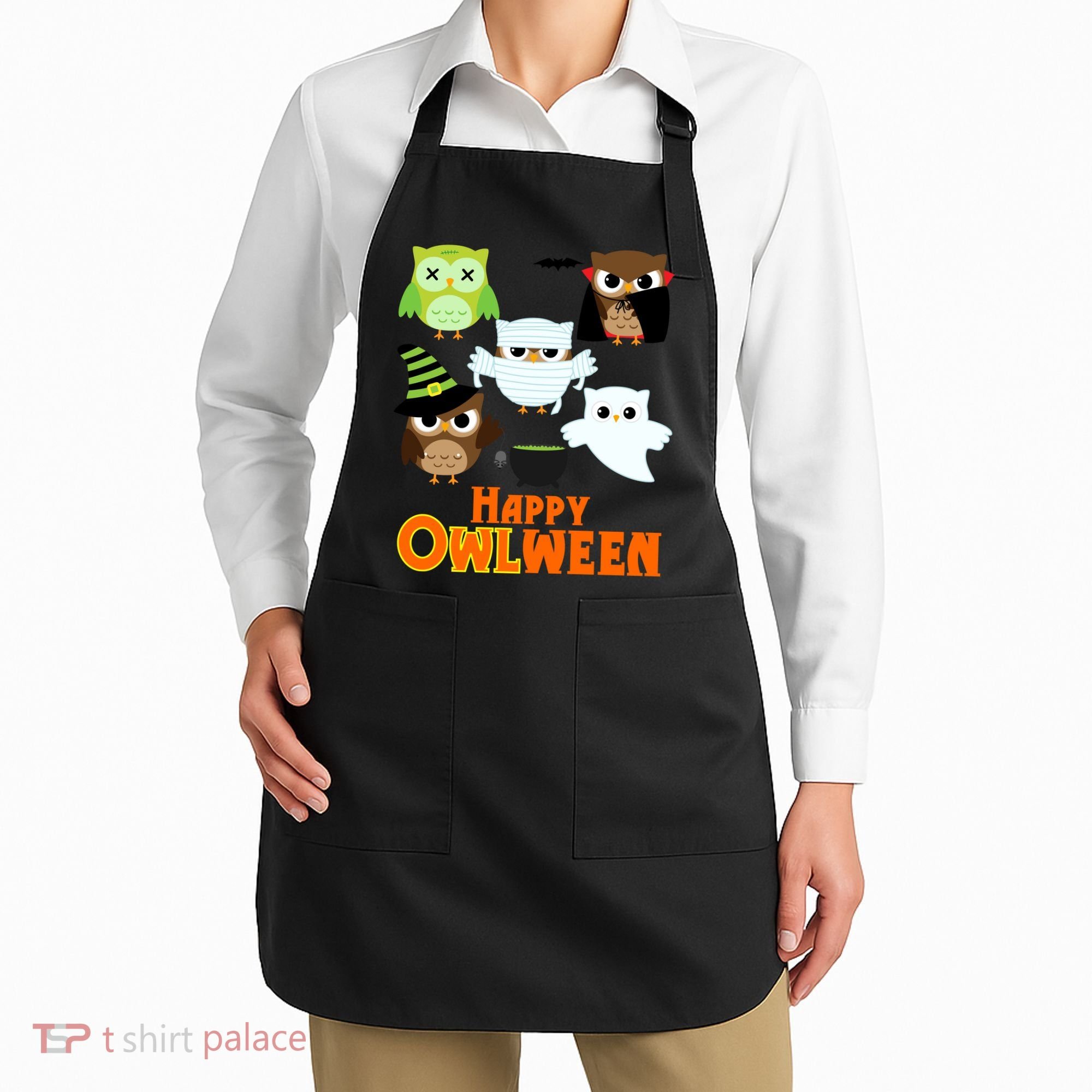 Happy OWLween Halloween Cute Apron