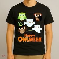 Happy OWLween Halloween Cute T-Shirt thumb 3