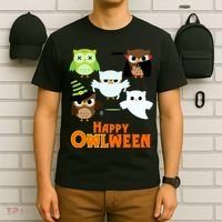 Happy OWLween Halloween Cute T-Shirt thumb 6