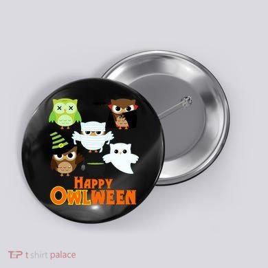 Happy OWLween Halloween Cute Button