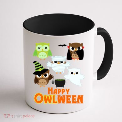Happy OWLween Halloween Cute Coffee Mug back
