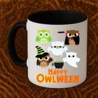 Happy OWLween Halloween Cute Coffee Mug thumb 2