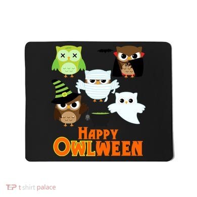 Happy OWLween Halloween Cute Mousepad