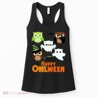 Happy OWLween Halloween Cute Women's Tank Top thumb 0