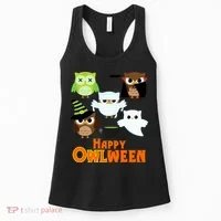 Happy OWLween Halloween Cute Women's Tank Top thumb 0