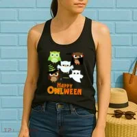 Happy OWLween Halloween Cute Women's Tank Top thumb 2