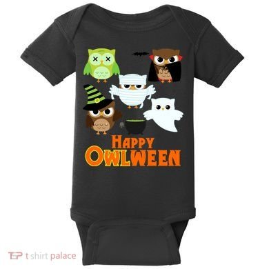 Happy OWLween Halloween Cute Baby Bodysuit
