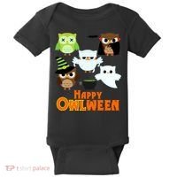 Happy OWLween Halloween Cute Baby Bodysuit thumb 0