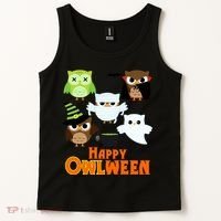 Happy OWLween Halloween Cute Tank Top thumb 2
