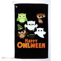 Happy OWLween Halloween Cute Golf Towel thumb 0