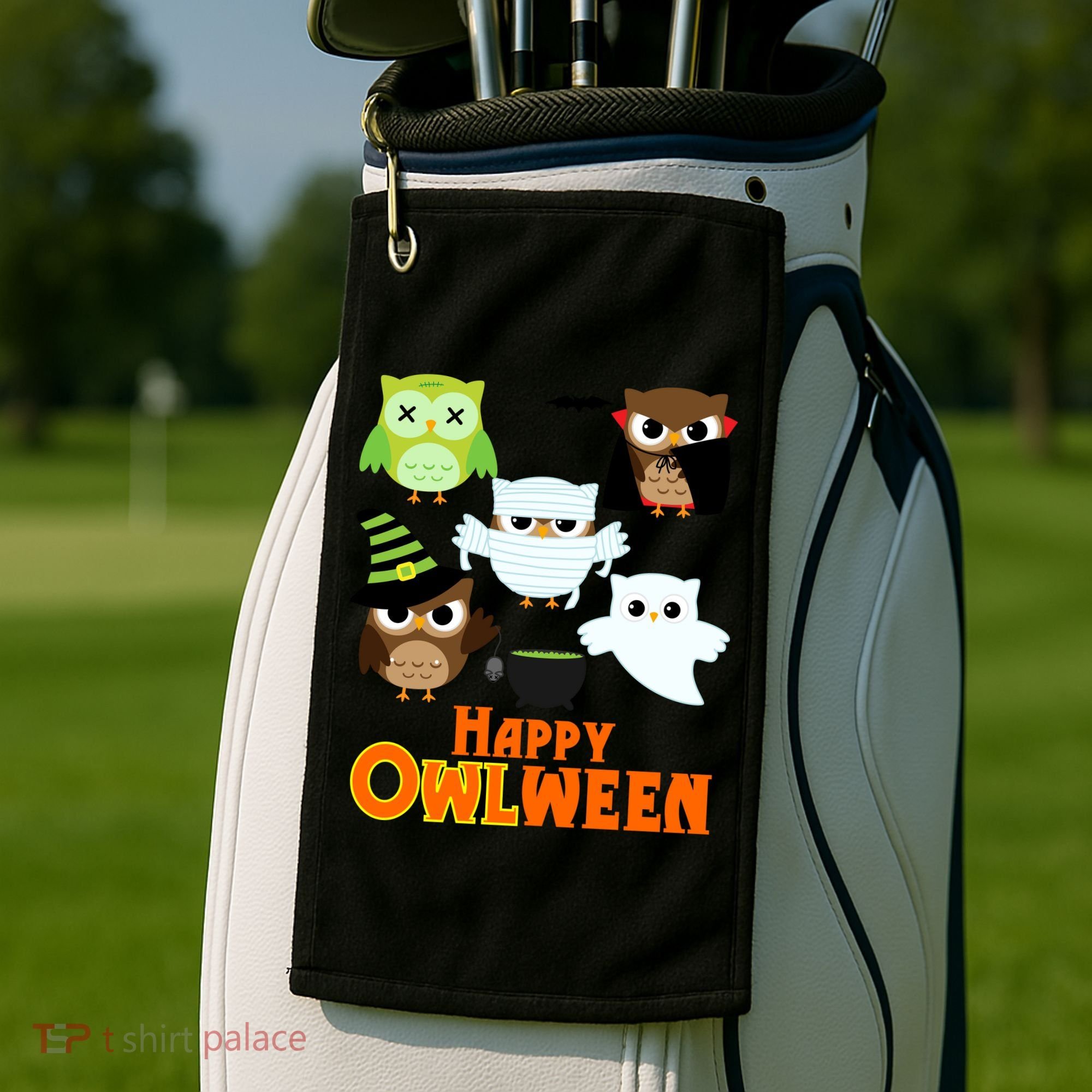 Happy OWLween Halloween Cute Golf Towel