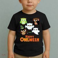 Happy OWLween Halloween Cute Toddler T-Shirt thumb 2