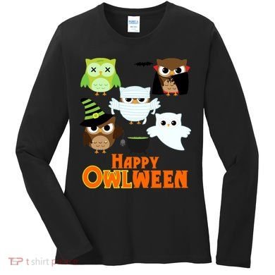 Happy OWLween Halloween Cute Women's Long Sleeve Shirt