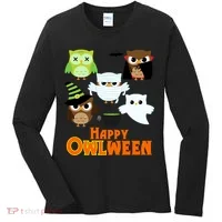 Happy OWLween Halloween Cute Women's Long Sleeve Shirt thumb 0