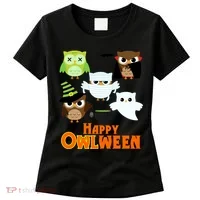 Happy OWLween Halloween Cute Women's T-Shirt thumb 0
