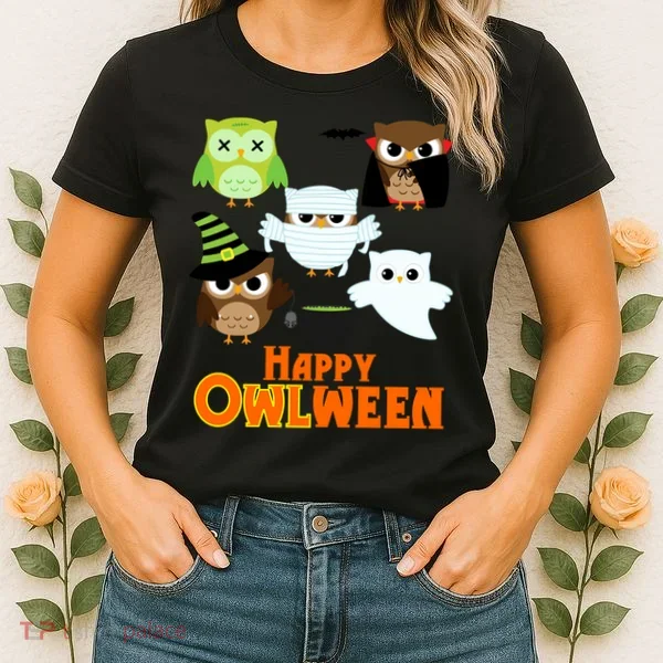 Happy OWLween Halloween Cute Women's T-Shirt