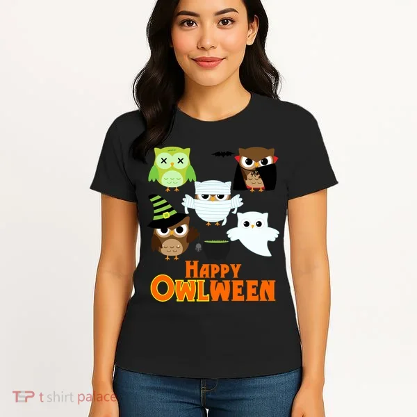 Happy OWLween Halloween Cute Women's T-Shirt