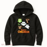 Happy OWLween Halloween Cute Kids Hoodie thumb 0