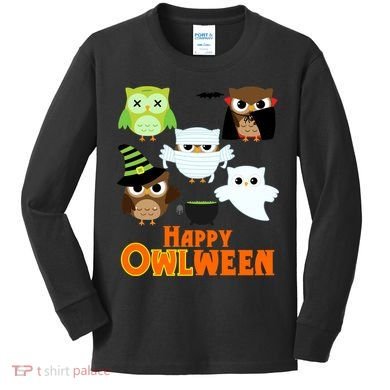 Happy OWLween Halloween Cute Kids Long Sleeve Shirt