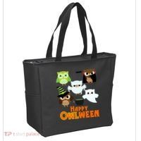 Happy OWLween Halloween Cute Tote Bag thumb 2