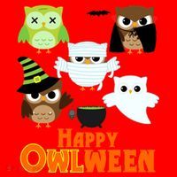 Happy OWLween Halloween Cute Santa Hat thumb 1