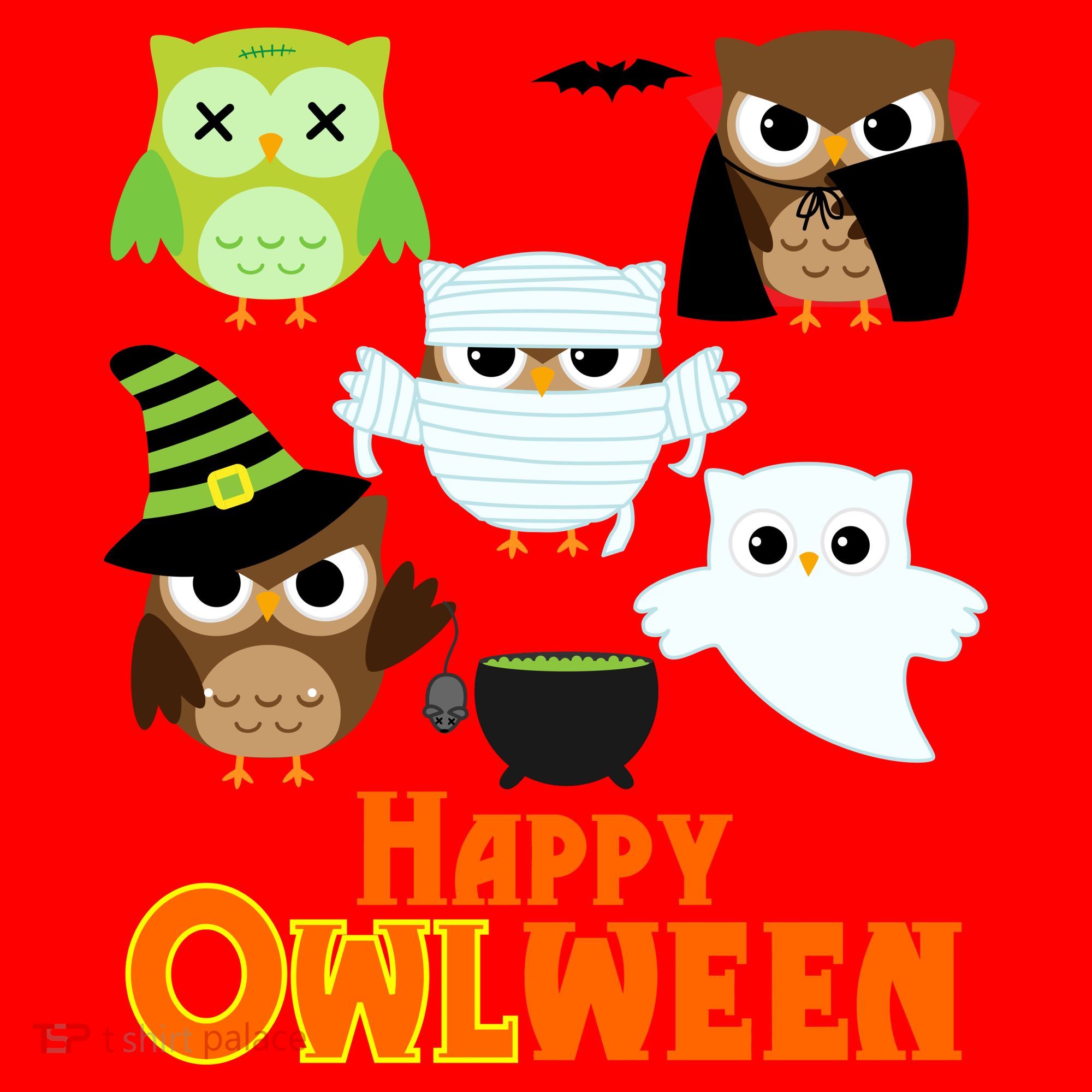 Happy OWLween Halloween Cute Santa Hat