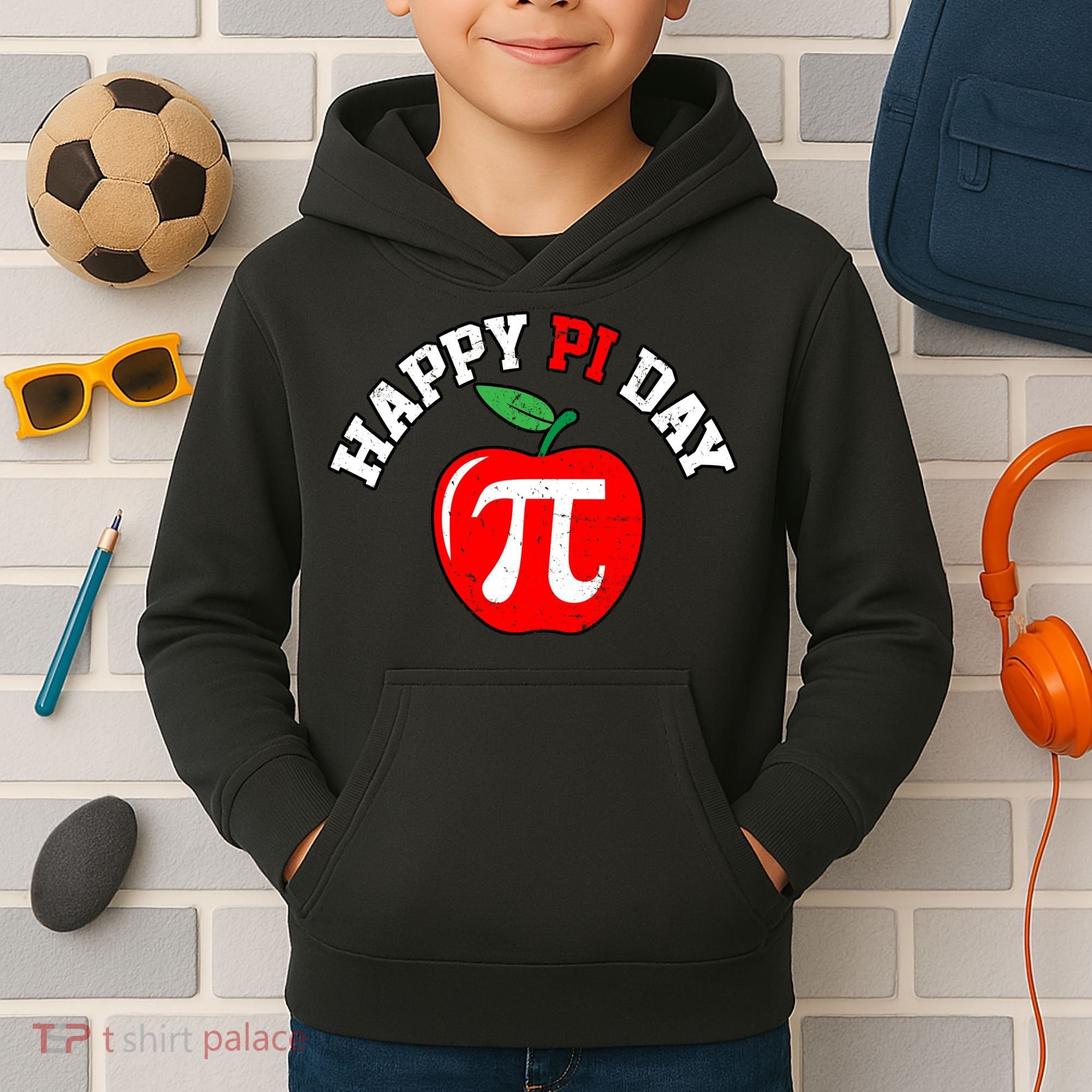 Happy Pi Day Teachers Apple Kids Hoodie