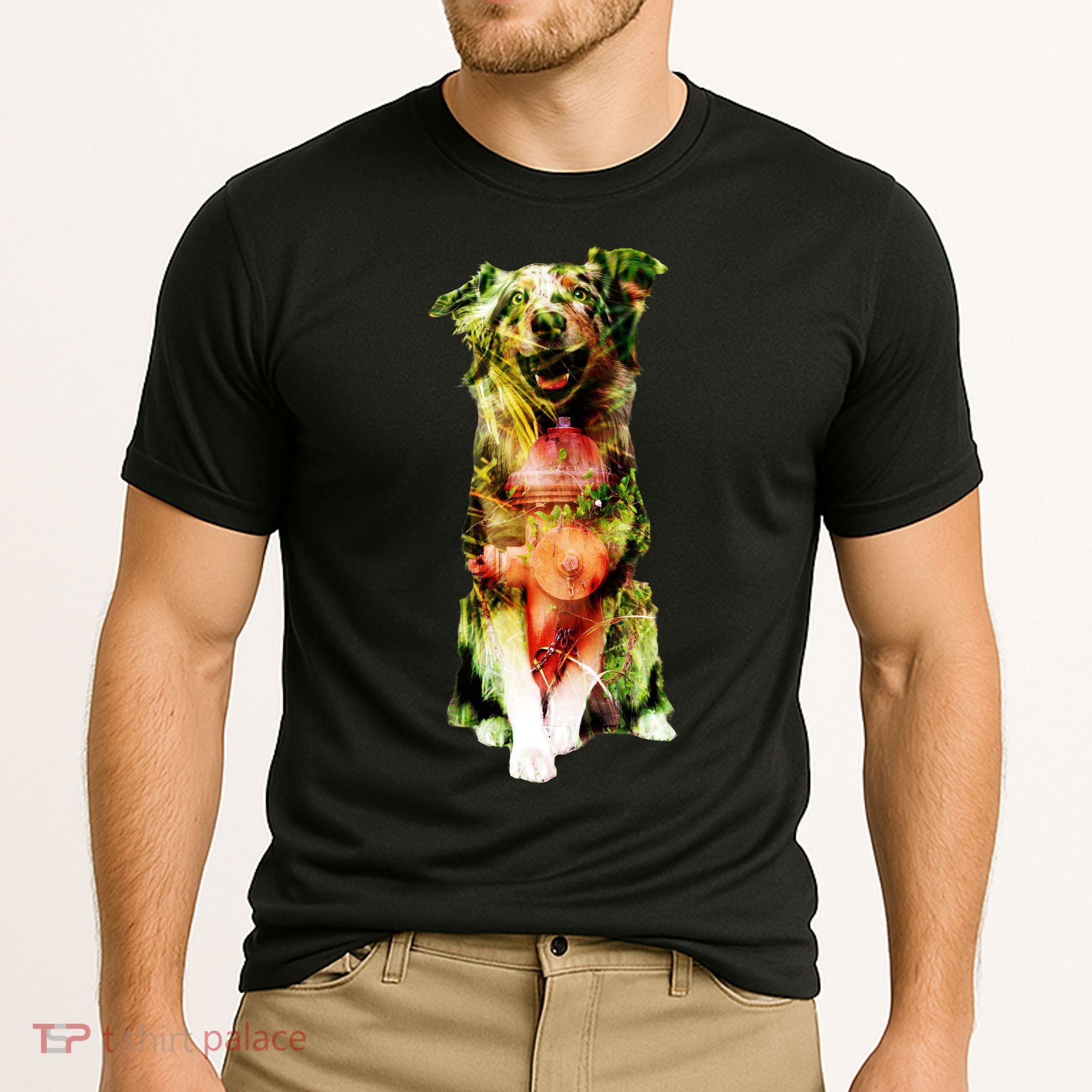 Happy Pup Fire Hydrant Rescue Dog Cooling Performance Crew T-Shirt