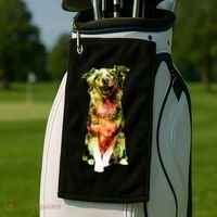 Happy Pup Fire Hydrant Rescue Dog Golf Towel thumb 2