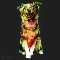 Happy Pup Fire Hydrant Rescue Dog Golf Towel thumb 3