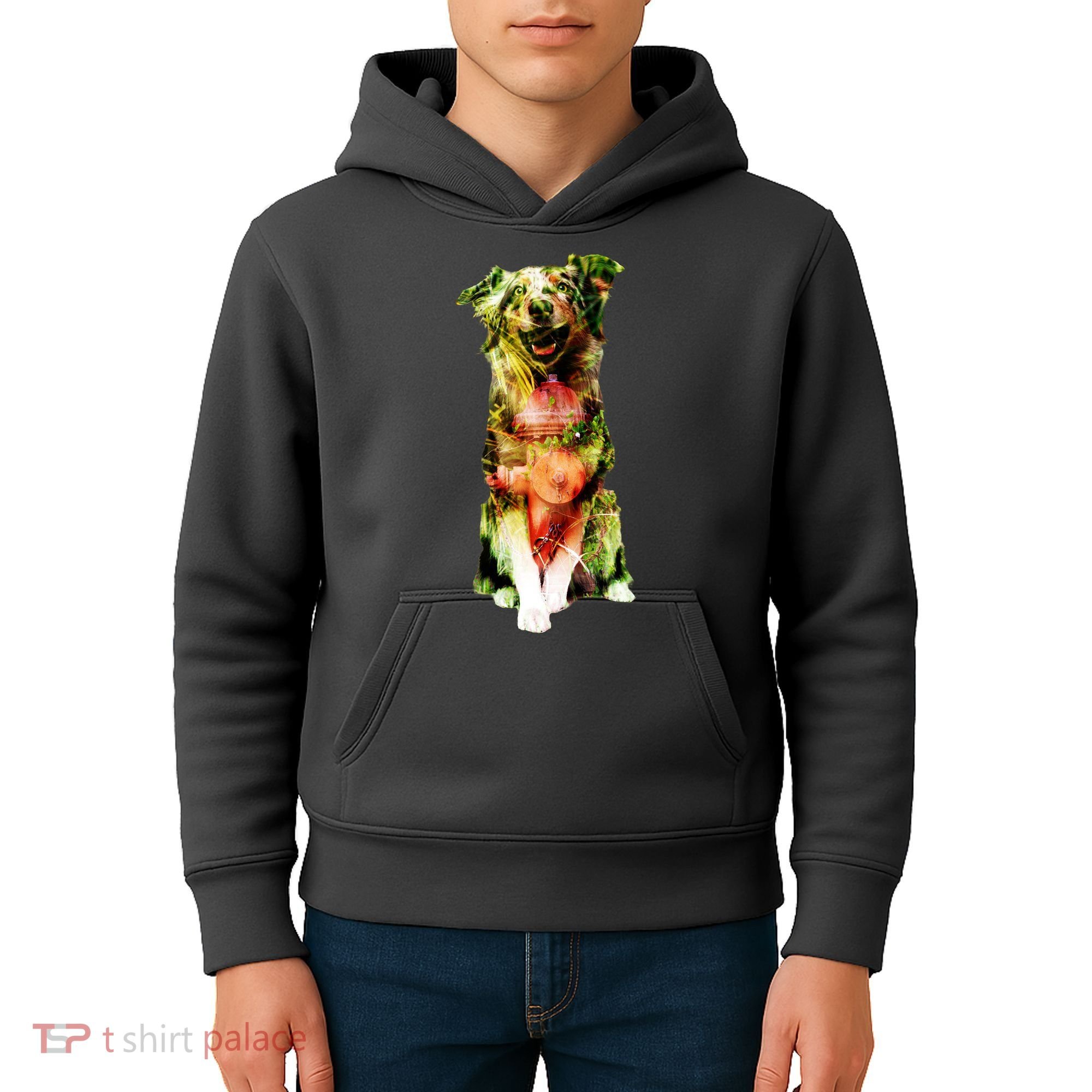 Happy Pup Fire Hydrant Rescue Dog Kids Hoodie