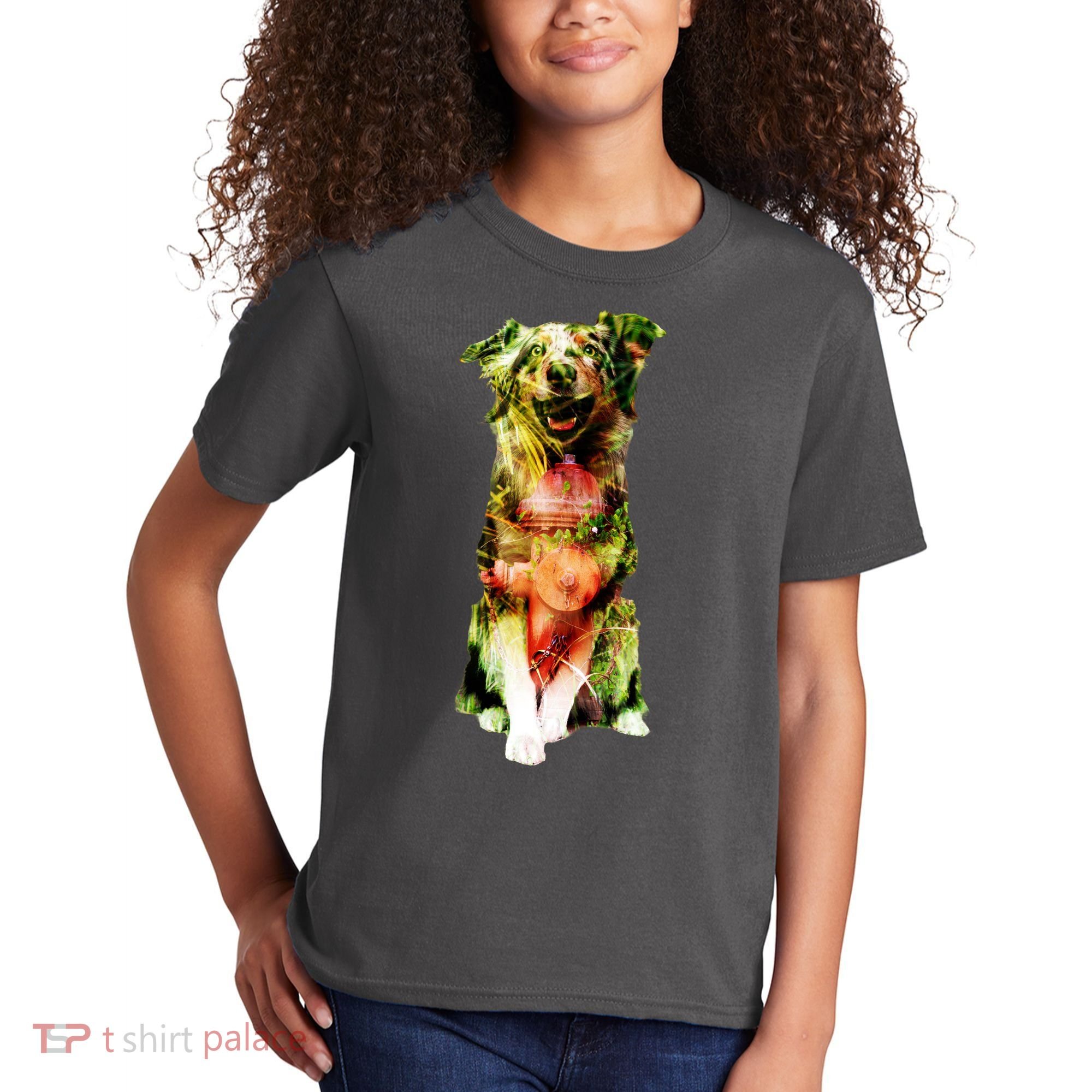 Happy Pup Fire Hydrant Rescue Dog Kids T-Shirt