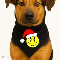 Happy Santa Smile Face USA-Made Doggie Bandana thumb 1