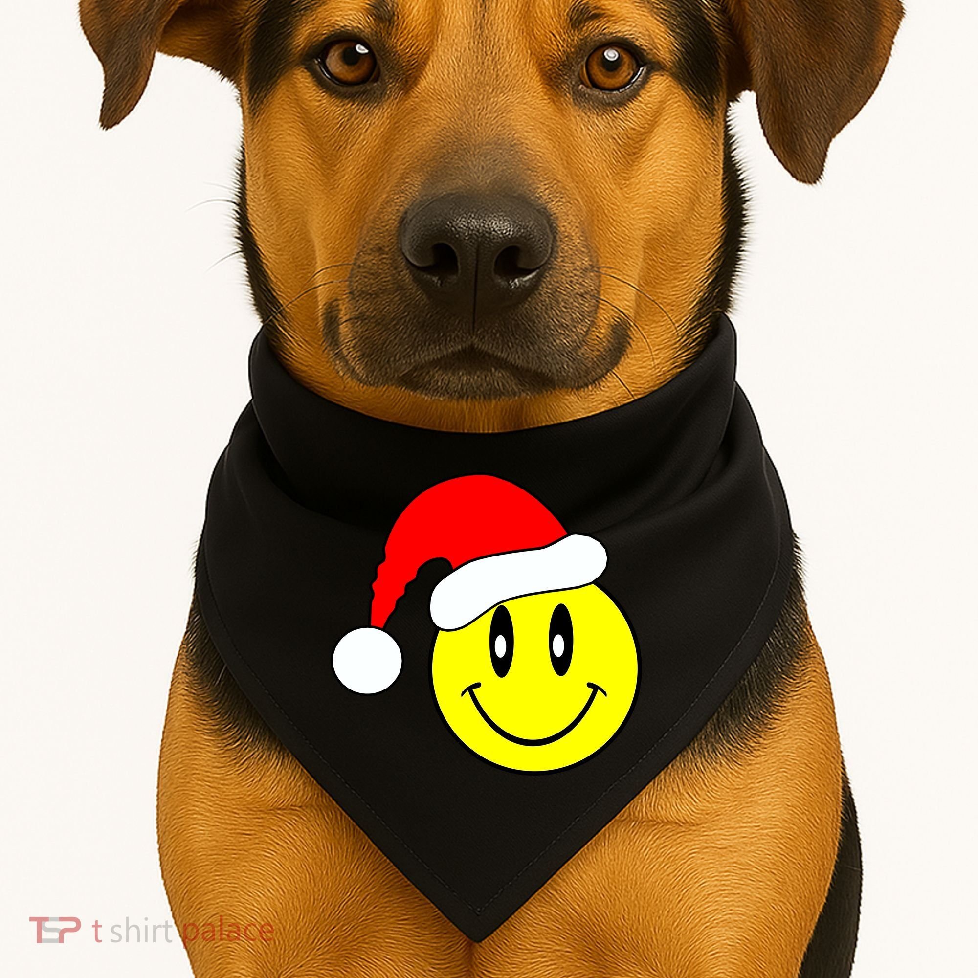 Happy Santa Smile Face USA-Made Doggie Bandana