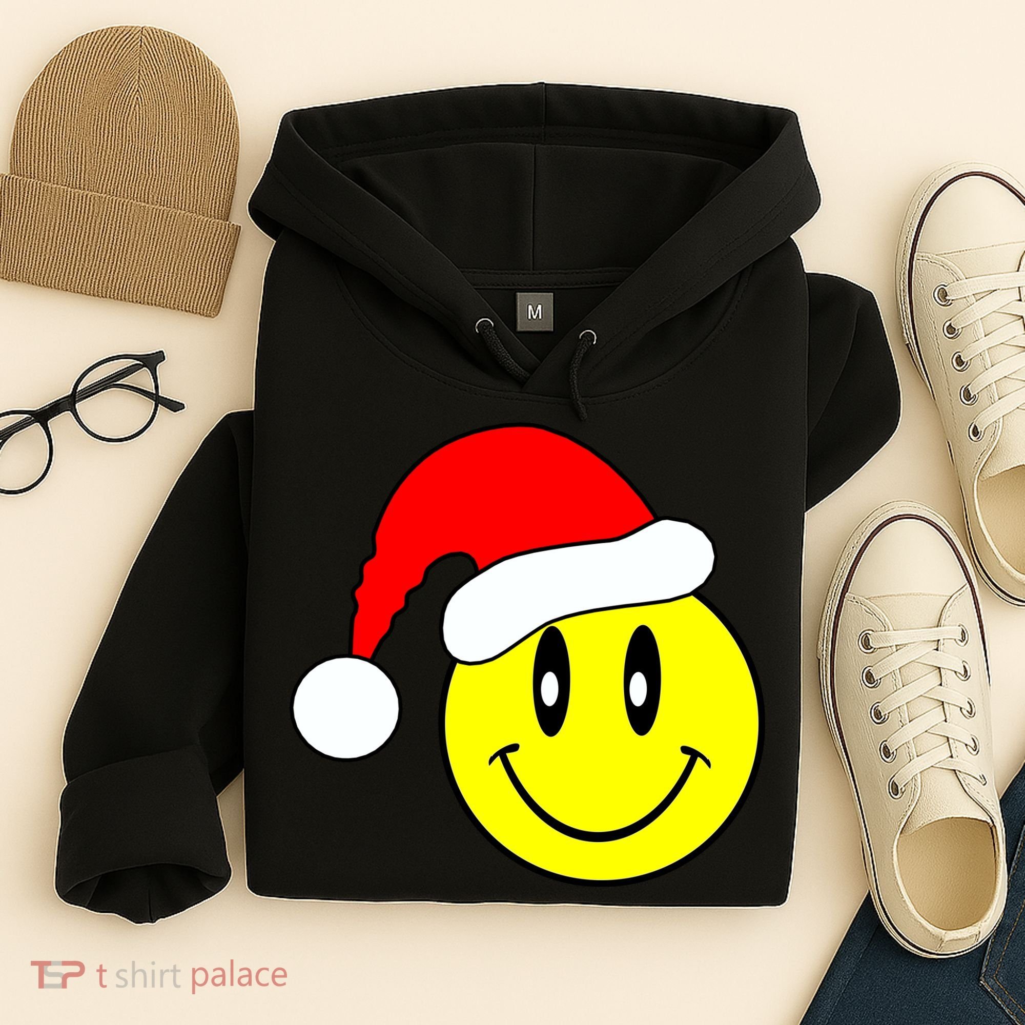 Happy Santa Smile Face Hoodie