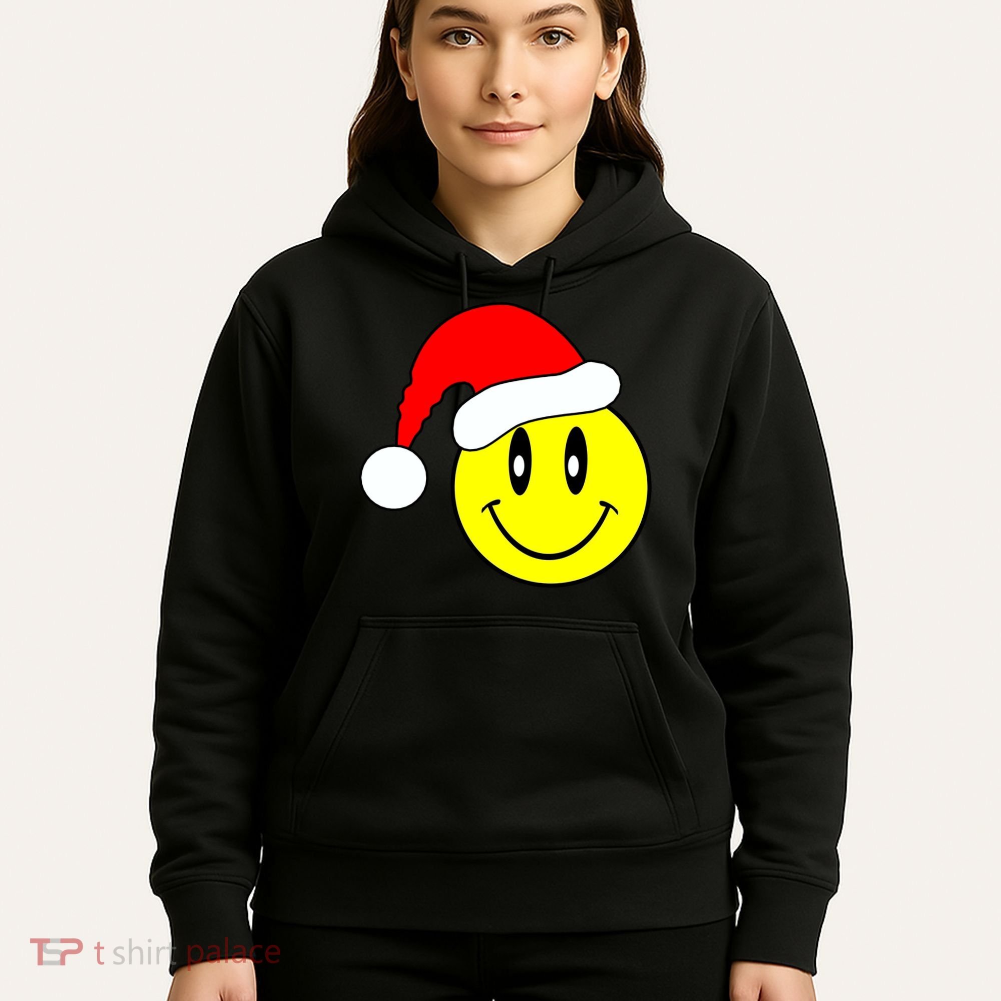 Happy Santa Smile Face Hoodie