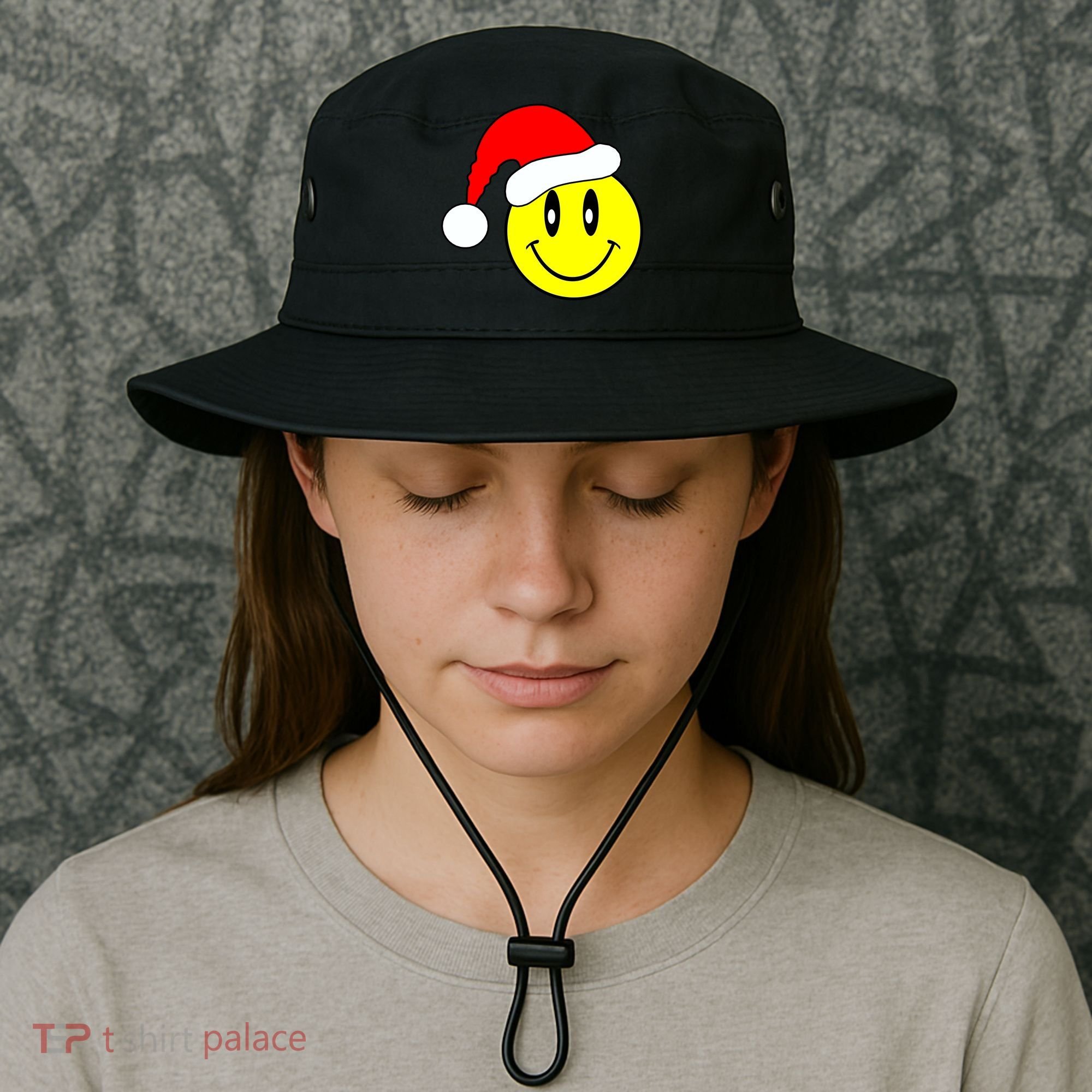 Happy Santa Smile Face Bucket Hat