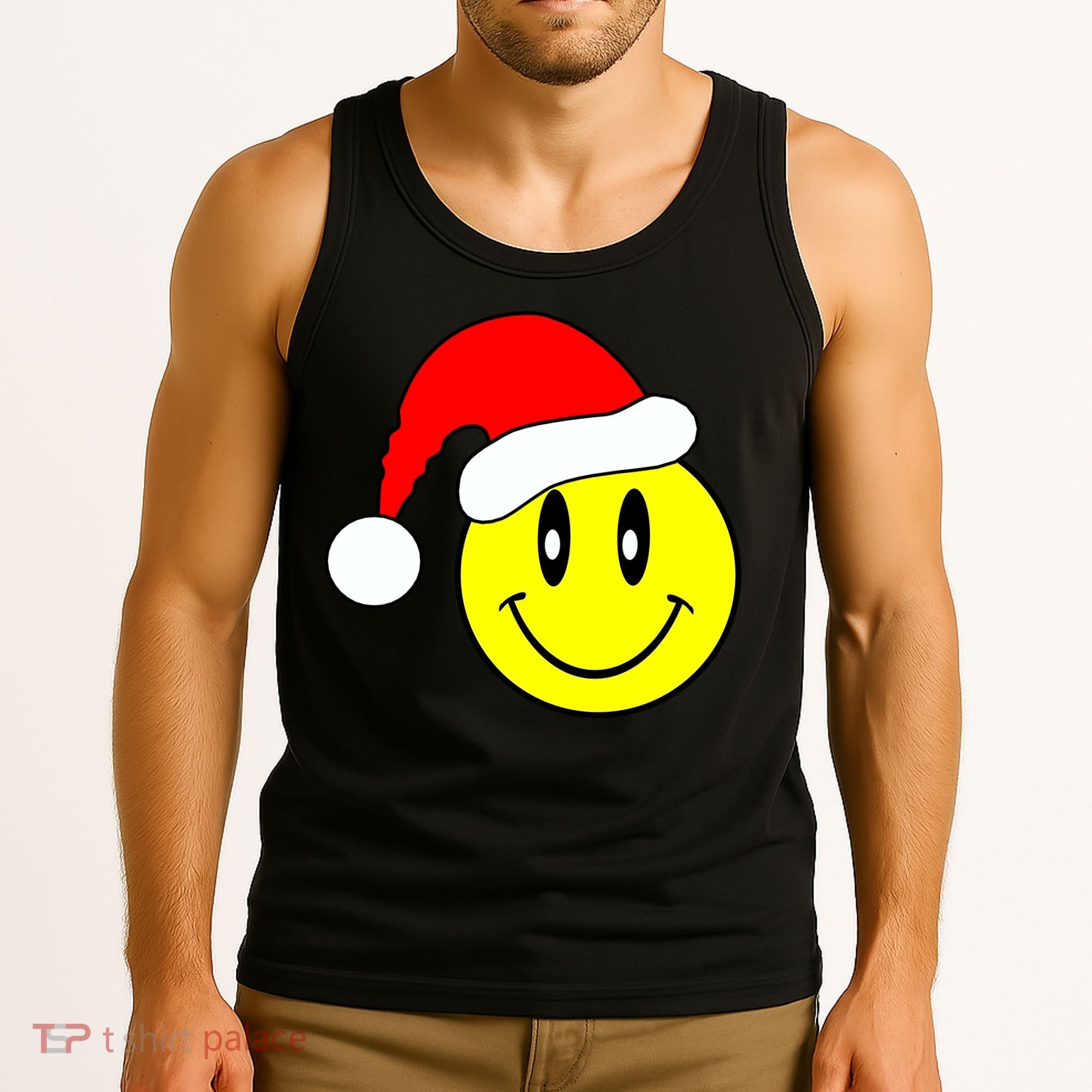 Happy Santa Smile Face Tank Top