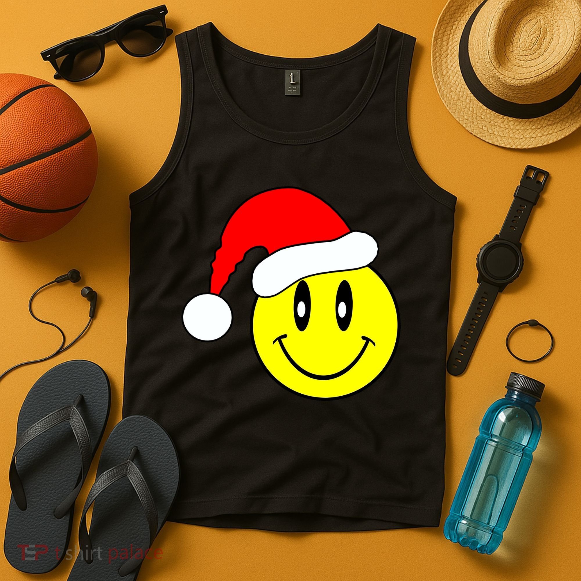 Happy Santa Smile Face Tank Top