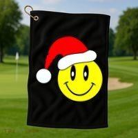 Happy Santa Smile Face Golf Towel thumb 1